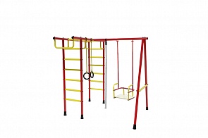 ДСКМ - Лидер Д2-03 с металлическими качелями, цвет красно/желтый (Лидер, Лидер Д2-03)